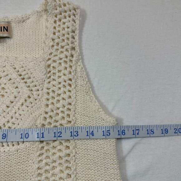 Anthropologie Pepin Women's XS Boho Crochet/Knit Sleeveless Top Ivory/Cream - Picture 5 of 8